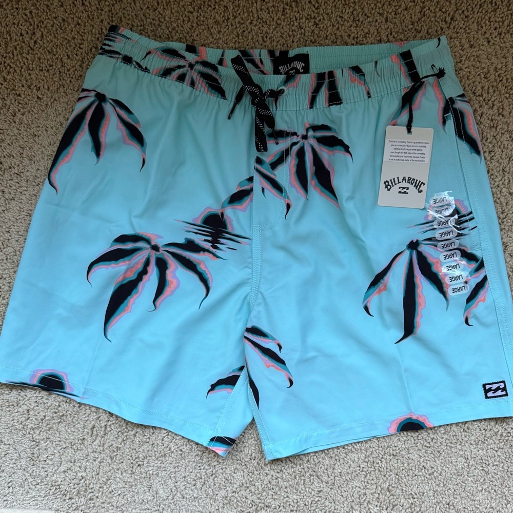 Billabong Hazey Days Layback Swim Trunks, Aqua
